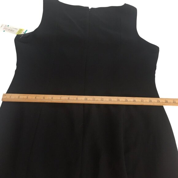 Evan Picone Dress Womens 16 Black Sleeveless Sheath Lined Career Cocktail New - Picture 10 of 16